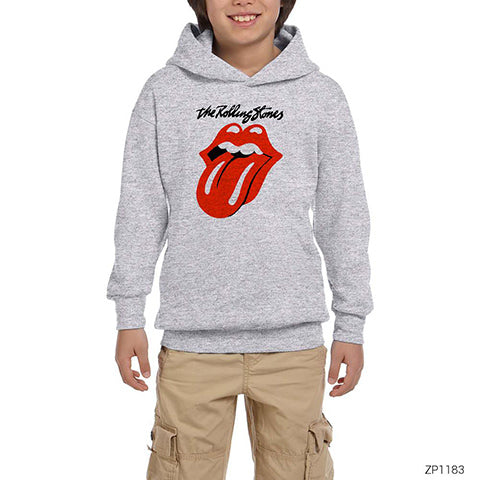 Rolling Stones Gri Çocuk Kapşonlu Sweatshirt