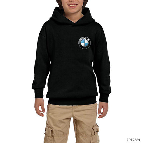 BMW Logo Siyah Çocuk Kapşonlu Sweatshirt