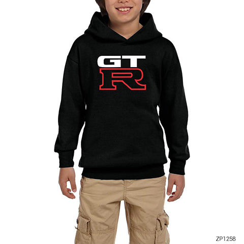 Nissan GTR Logo Siyah Çocuk Kapşonlu Sweatshirt