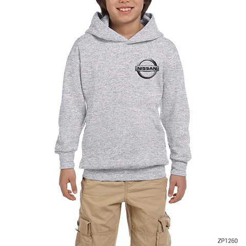 Nissan Logo Gri Çocuk Kapşonlu Sweatshirt