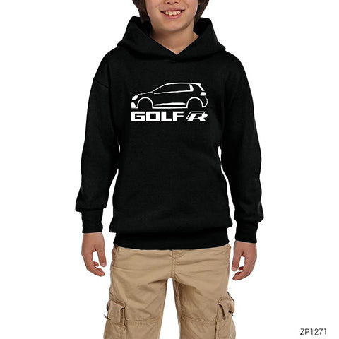 Volkswagen Golf R Siyah Çocuk Kapşonlu Sweatshirt