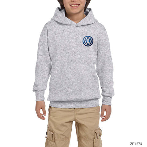 Volkswagen Logo Gri Çocuk Kapşonlu Sweatshirt