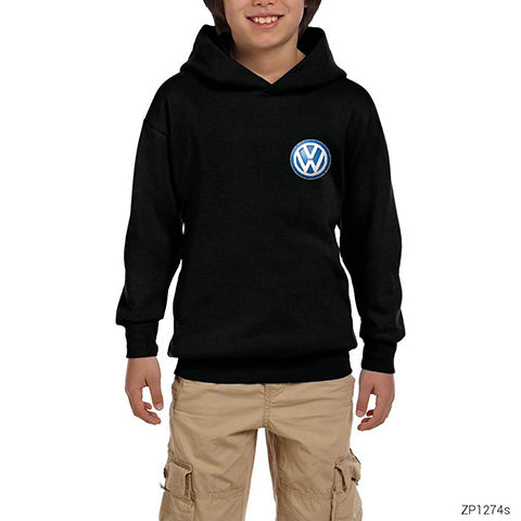 Volkswagen Logo Siyah Çocuk Kapşonlu Sweatshirt