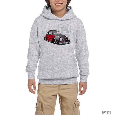 Volkswagen Vosvos Gri Çocuk Kapşonlu Sweatshirt