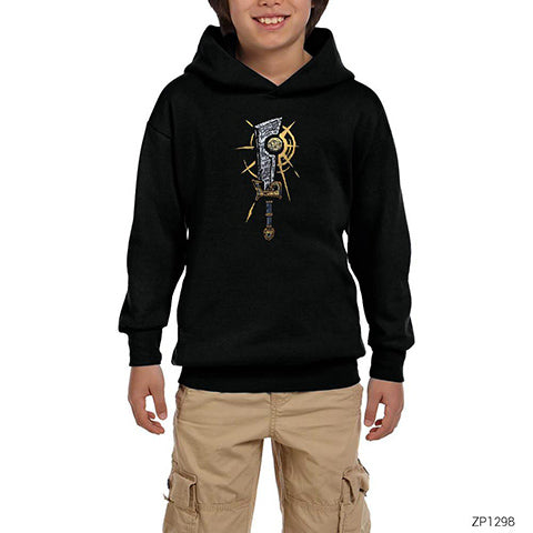World of Warcraft Holy Light Asgbringer Siyah Çocuk Kapşonlu Sweatshirt