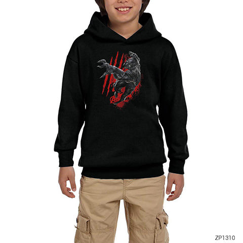 Black Panther Siyah Çocuk Kapşonlu Sweatshirt
