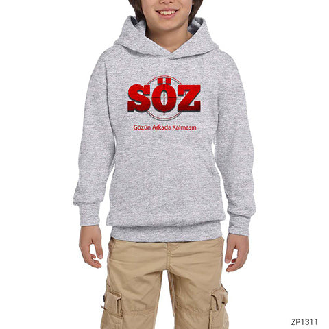 Söz Dizisi Logo Gri Çocuk Kapşonlu Sweatshirt