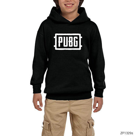 PUBG Logo Classic Siyah Çocuk Kapşonlu Sweatshirt