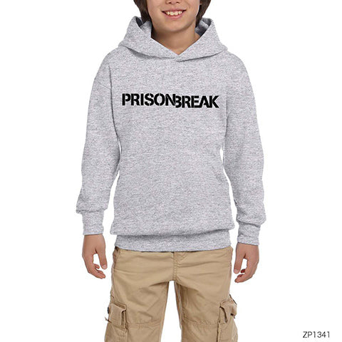 Prison Break Gri Çocuk Kapşonlu Sweatshirt