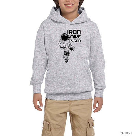 Iron Mıke Tyson 2 Gri Çocuk Kapşonlu Sweatshirt