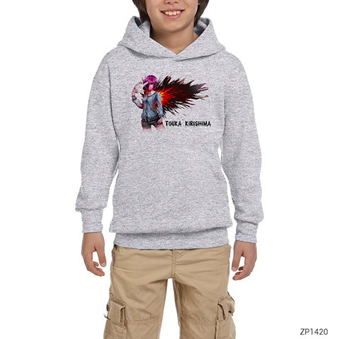 Tokyo Ghoul Touka Rabbit Gri Çocuk Kapşonlu Sweatshirt