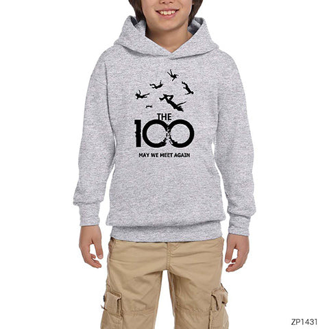 The 100 Gri Çocuk Kapşonlu Sweatshirt