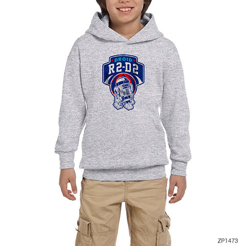 Star Wars Droid R2D2 Gri Çocuk Kapşonlu Sweatshirt