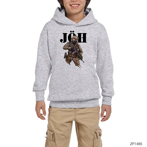 JÖH Gri Çocuk Kapşonlu Sweatshirt