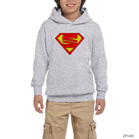 Seat Superman Gri Çocuk Kapşonlu Sweatshirt