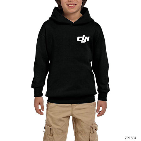 DJI Mini Siyah Çocuk Kapşonlu Sweatshirt