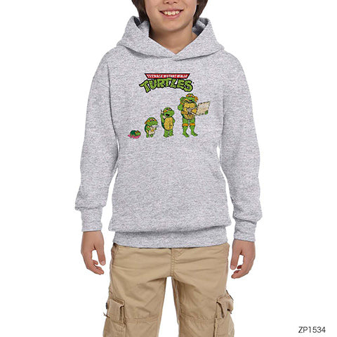 Ninja Turtles Michelangelo Gri Çocuk Kapşonlu Sweatshirt