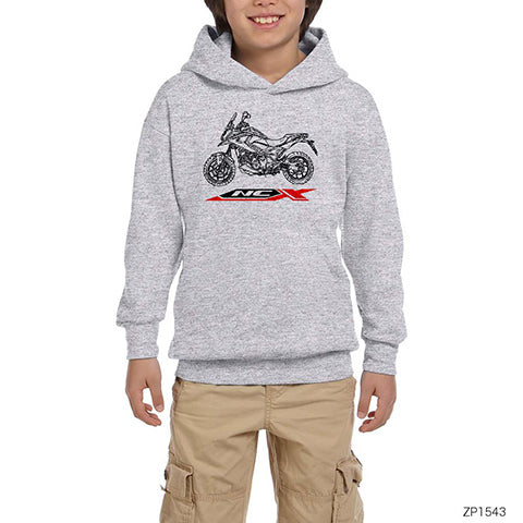 Honda NC 700-750 X Series Gri Çocuk Kapşonlu Sweatshirt