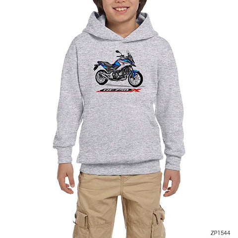 Honda NCX 750 X Blue Gri Çocuk Kapşonlu Sweatshirt