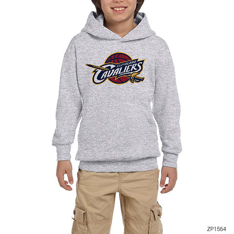 Cleveland Cavaliers Logo Gri Çocuk Kapşonlu Sweatshirt