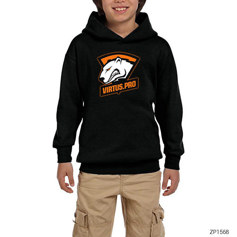 CSGO Virtus Pro Siyah Çocuk Kapşonlu Sweatshirt