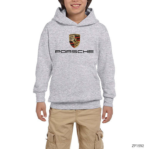 Porsche Gri Çocuk Kapşonlu Sweatshirt