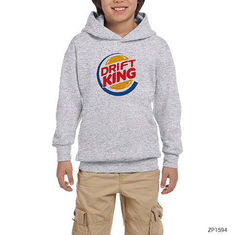 Drift King 1 Gri Çocuk Kapşonlu Sweatshirt