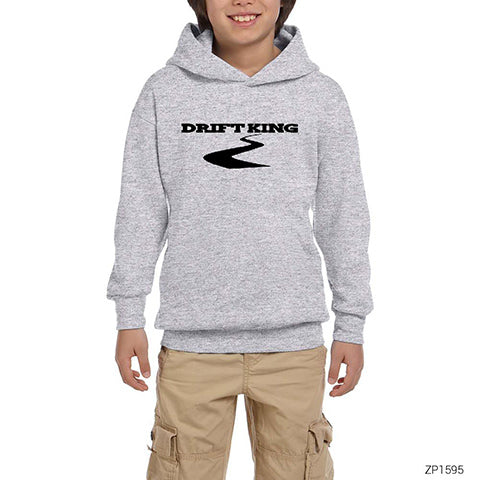 Drift King 2 Gri Çocuk Kapşonlu Sweatshirt