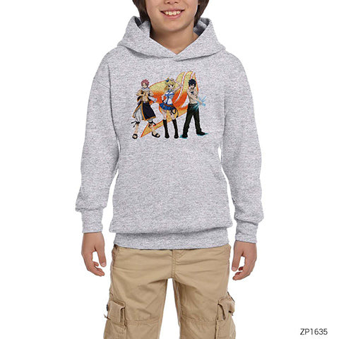 Fairy Tail Team 2 Gri Çocuk Kapşonlu Sweatshirt