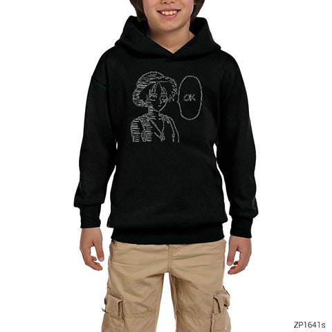 One Piece Luffy Ok Siyah Çocuk Kapşonlu Sweatshirt