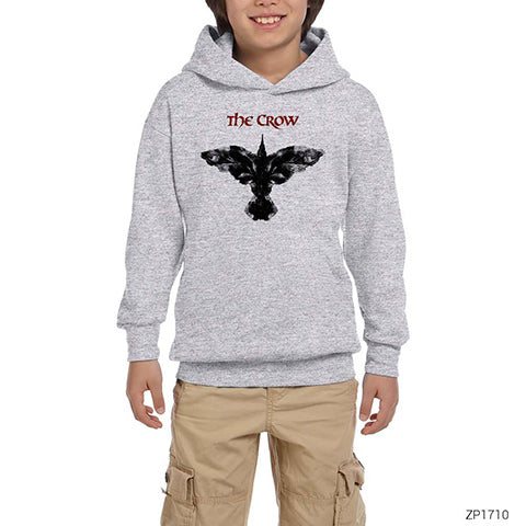 The Crow Gri Çocuk Kapşonlu Sweatshirt