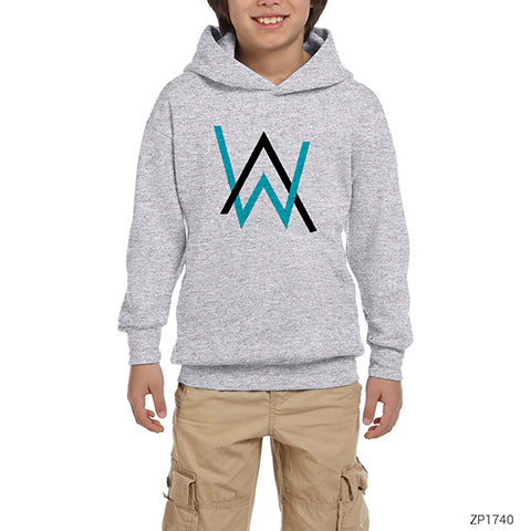 Alan Walker Classic Gri Çocuk Kapşonlu Sweatshirt