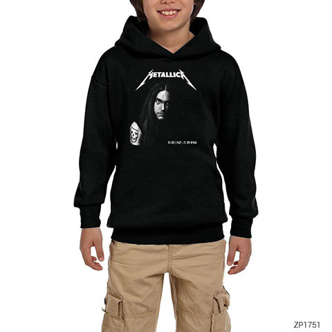 Cliff Burton Metallica Siyah Çocuk Kapşonlu Sweatshirt