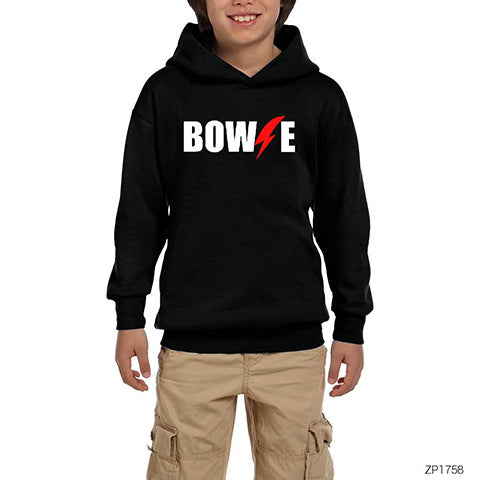 David Bowie Logo Siyah Çocuk Kapşonlu Sweatshirt