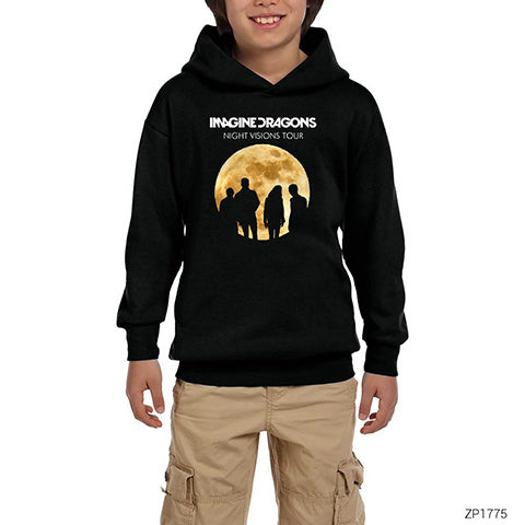 Imagine Dragons Night Vision Siyah Çocuk Kapşonlu Sweatshirt