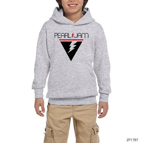 Pearl Jam Triangle Gri Çocuk Kapşonlu Sweatshirt