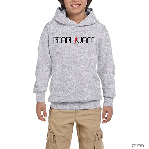 Pearl Jam Lighting Gri Çocuk Kapşonlu Sweatshirt