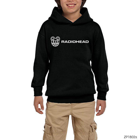 Radiohead Logo Siyah Çocuk Kapşonlu Sweatshirt