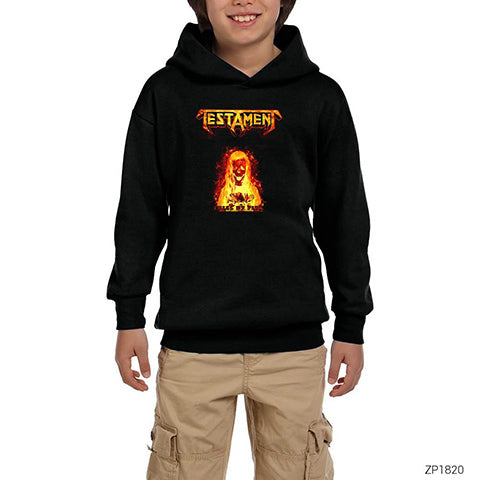 Testament Trial by Fire Siyah Çocuk Kapşonlu Sweatshirt