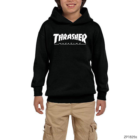 Thrasher Magazine Classic Siyah Çocuk Kapşonlu Sweatshirt