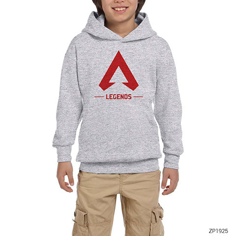 Apex Legends T Shirt Merch Icon Gri Çocuk Kapşonlu Sweatshirt