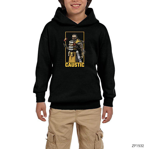 Apex Legends Caustic Siyah Çocuk Kapşonlu Sweatshirt