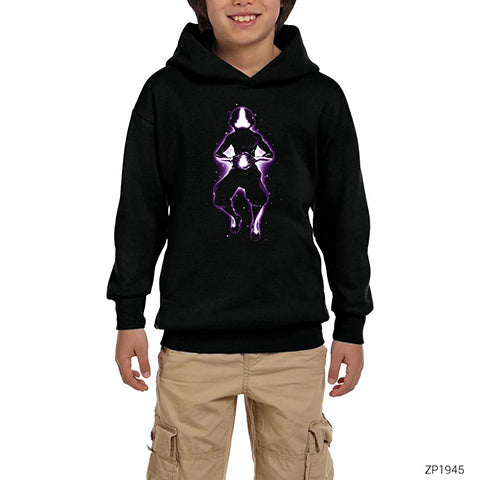 Avatar Meditating Aang Siyah Çocuk Kapşonlu Sweatshirt