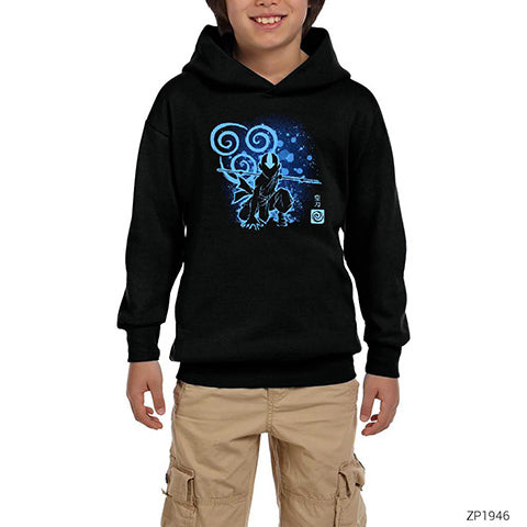 Avatar Of The Air Siyah Çocuk Kapşonlu Sweatshirt