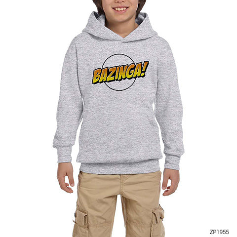 Bazinga Sheldon Cooper Gri Çocuk Kapşonlu Sweatshirt