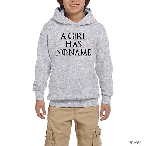 Game of Thrones A Girl Has No Name Gri Çocuk Kapşonlu Sweatshirt