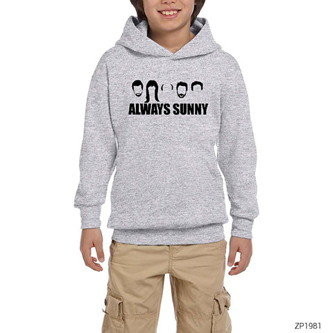 Its Always Sunny in Philadelphi Gri Çocuk Kapşonlu Sweatshirt