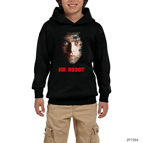 Mr Robot Elliot Motherboard Siyah Çocuk Kapşonlu Sweatshirt