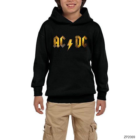 AC DC Sun Siyah Çocuk Kapşonlu Sweatshirt