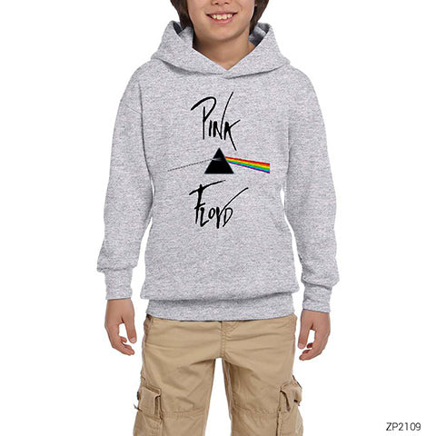 Pink Floyd Dark Side of Moon White Gri Çocuk Kapşonlu Sweatshirt